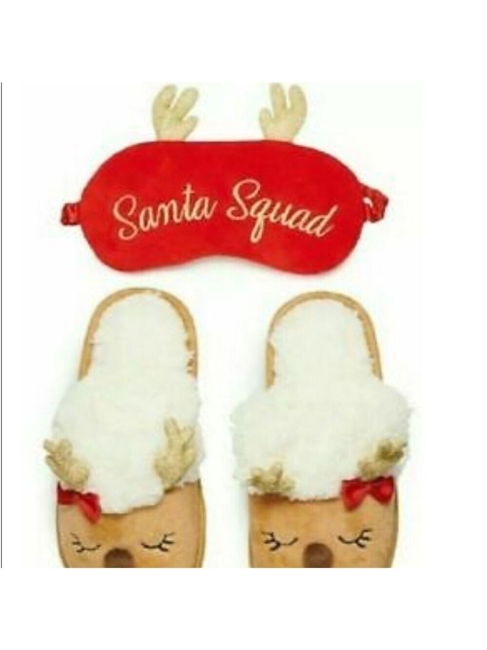 Elli by Capellini of New York Santa squad  slippers & eye mask girls S - Picture 3 of 9